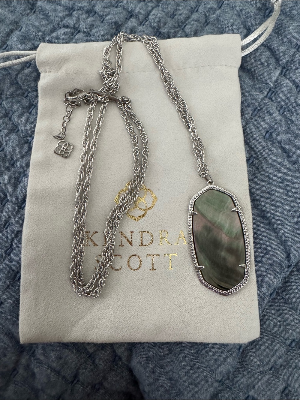 Kendra Scott Silver Rayne Abalone Necklace - excellent condition